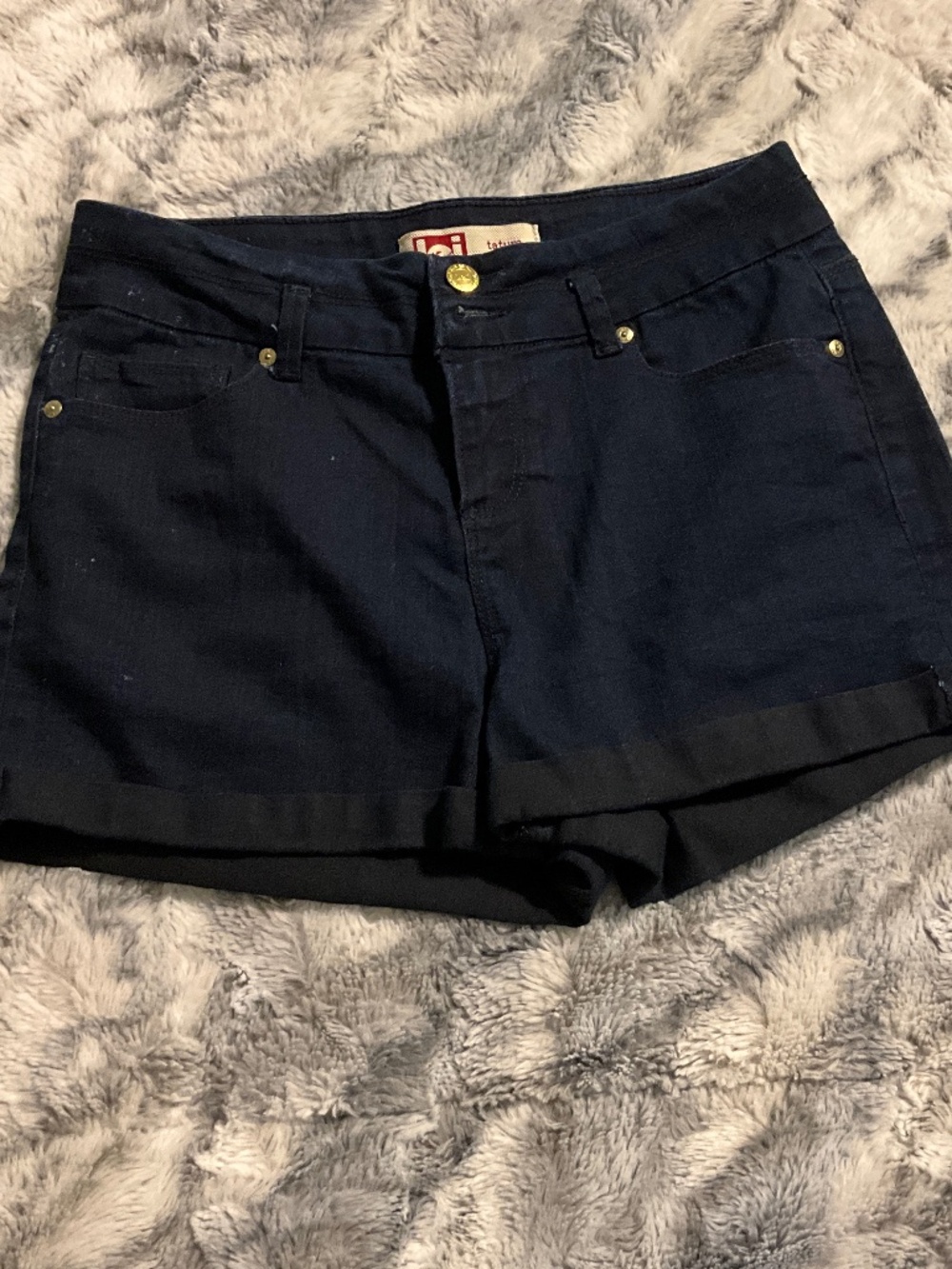 Y2K LEE Tatum High Rise Denim Shorts Dark Wash,size 11, /Juniors/vintage